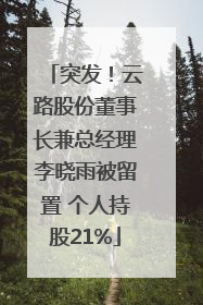 突发！云路股份董事长兼总经理李晓雨被留置 个人持股21%